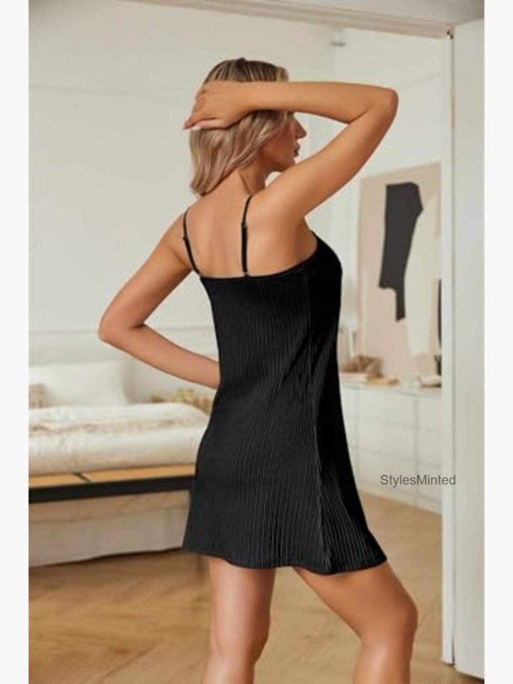 Sexy Lace Spaghetti Strap Cami Sleeveless Nightgown Sleep Dress - Women's - Picture 5 of 7